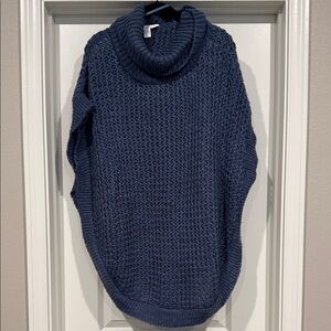 LC Lauren Conrad Navy Chunky Cowl Neck Sweater Poncho